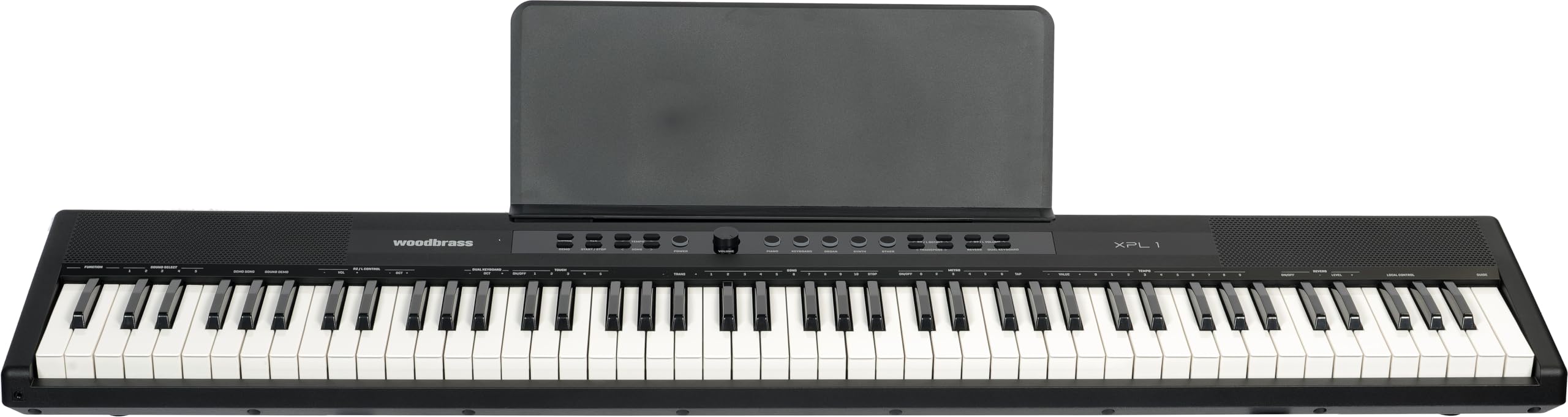 Woodbrass XPL1 Piano numérique portable amplifié 88 notes - Léger, compact et polyvalent - 25 sons de qualité et amplification stéréo - Clavier pour apprendre, se perfectionner ou jouer sur scène