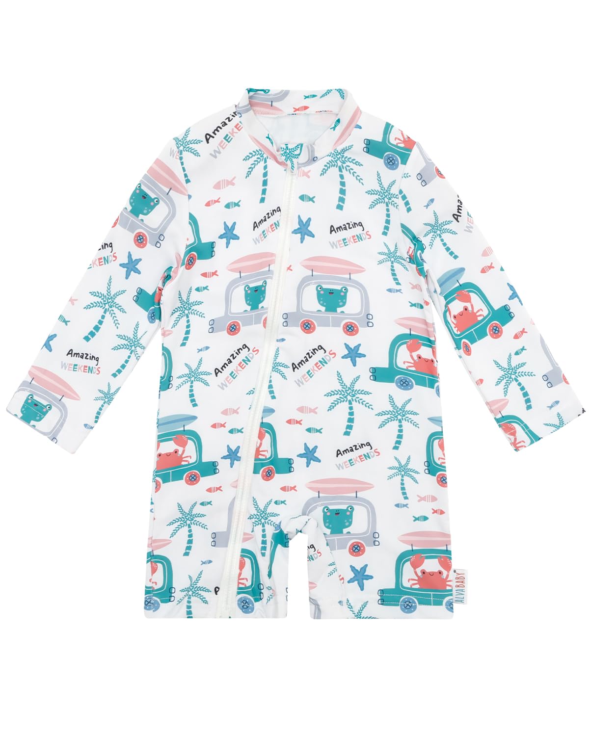 ALVA Baby Boy's One Piece Swimsuit,UPF50+Sun Protection Rash Guard Swimwear