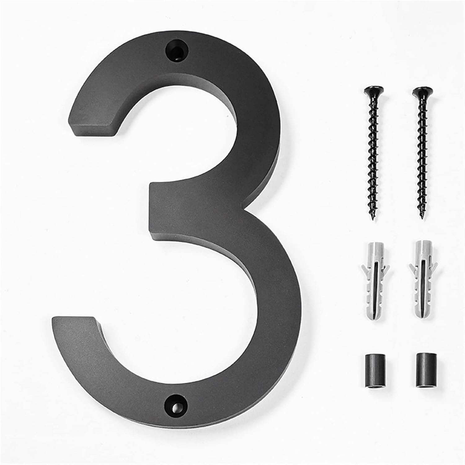 House Number 152mm Floating House Numbers Outdoor Street Address Sign Plates 6” Big Black Acrylic Door Numbers for Apartment Yard Mailbox 0-9 (Color : Number 2) (Number 3)
