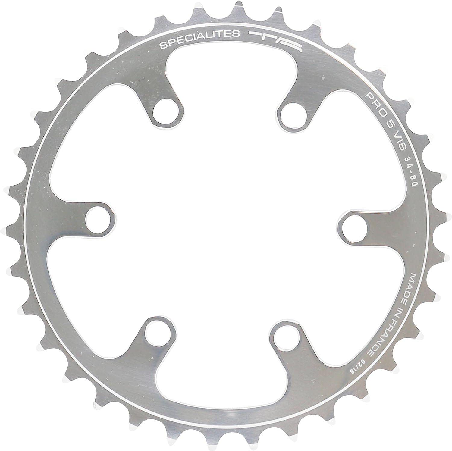 Spécialités TA Cyclotourist Pro 5 Vis Chainring, Silver, Inner/Middle 34t — image 1