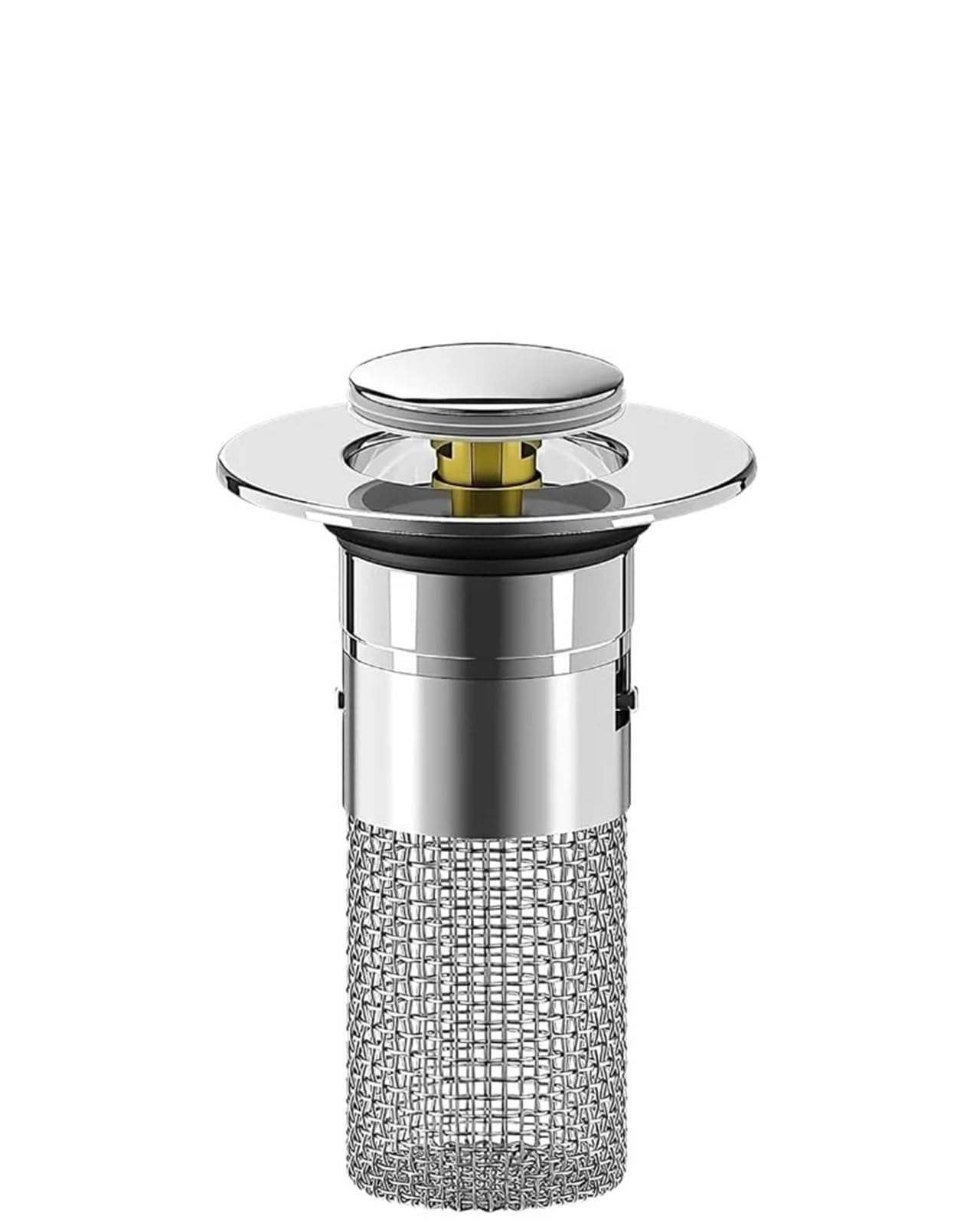 Filtro di Scarico for lavandino in 2 Pezzi con cestello Rimovibile in Acciaio Inossidabile for sostituire i Tappi del lavandino nel Bagno