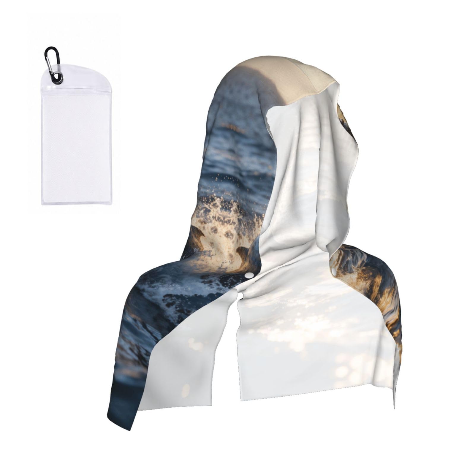 CNTDBU Humpback whale Cooling Towel Hooded-Instant Chill Neck Cover for Sports, UV Cooling Rag for Running Gym