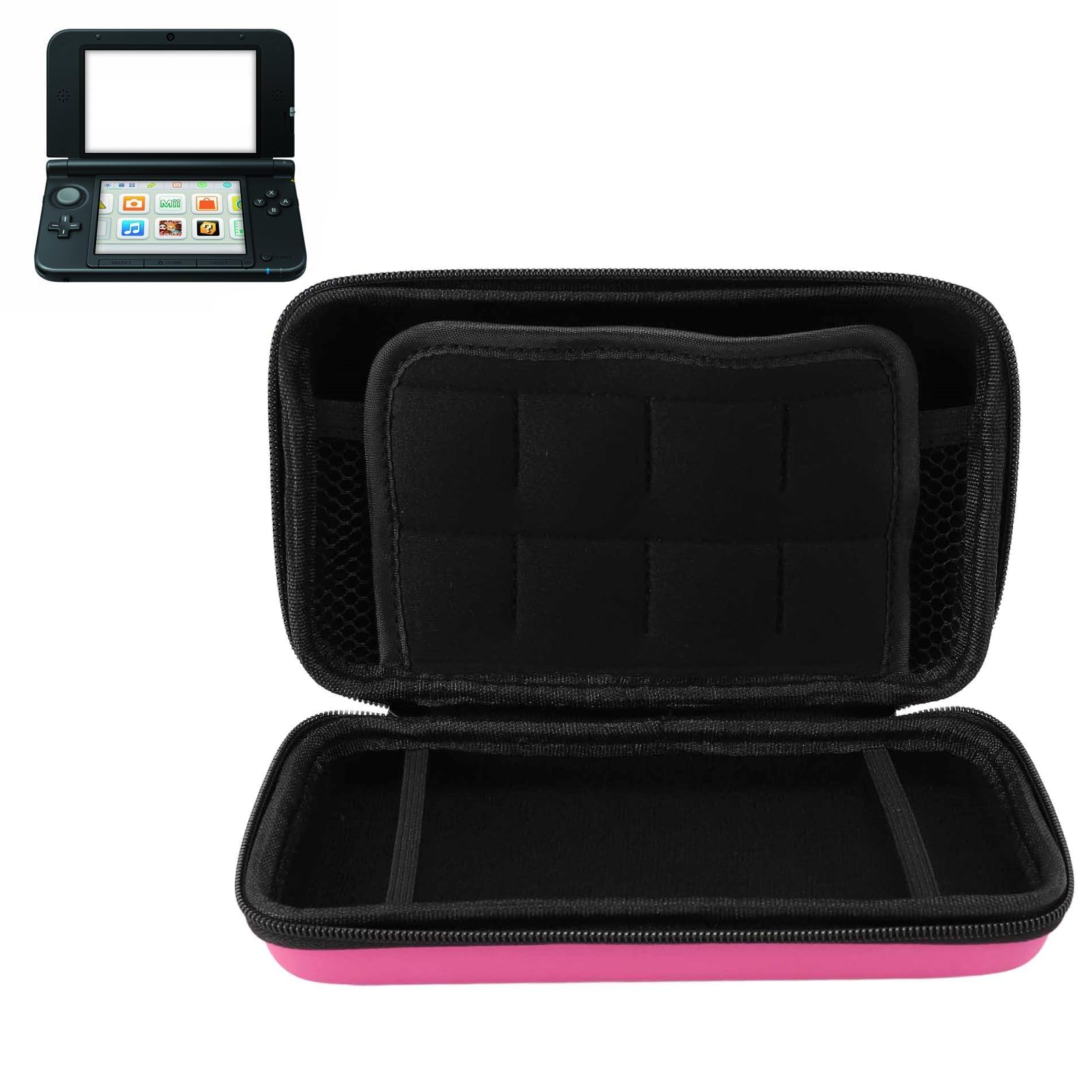 Futerał do Przenoszenia na NEW 3DS XL, Super Edition, NEW 2DS XL, NEW 3DS LL, na 3DS XL, na 3DS LL, Twarda Walizka Ochronna z 8 Miejscami na Gry, Wodoodporny PU i Twarda EVA
