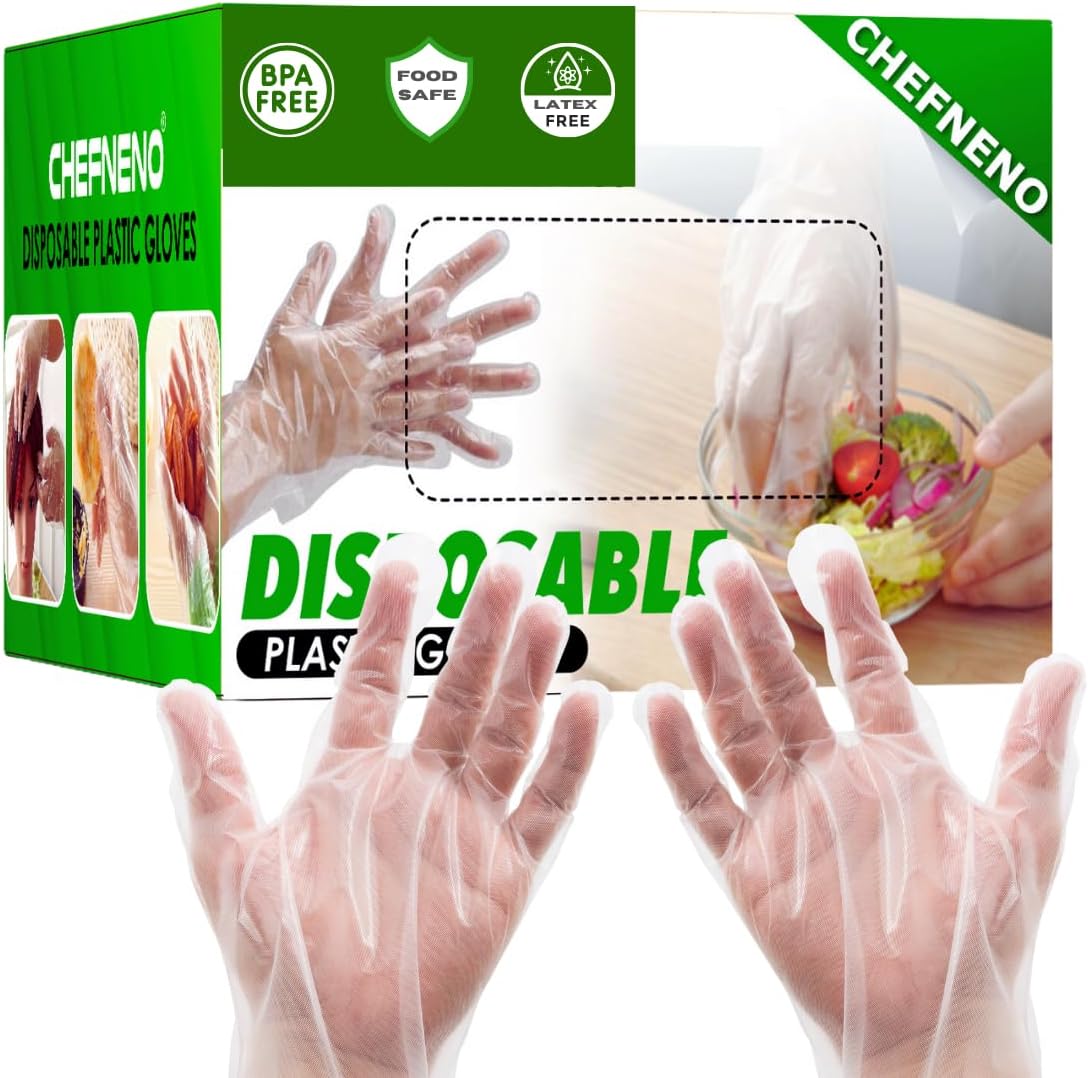 Clean Ones Disposable HDPE Poly Gloves, One Size Fits All 500ct