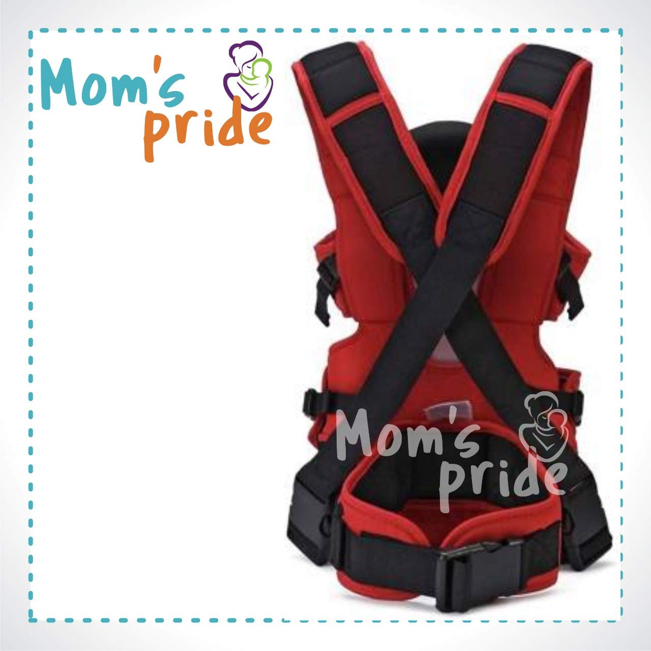 Mom's Pride Infant Baby Carrier Bag For 0 To 3 Year Baby|3 In 1 Baby Carrier|Ergonomic Adjustable Sling Kangaroo Design Baby Carry Bag|Front Position Carrier (Rc),Red - Image 2 thumbnail
