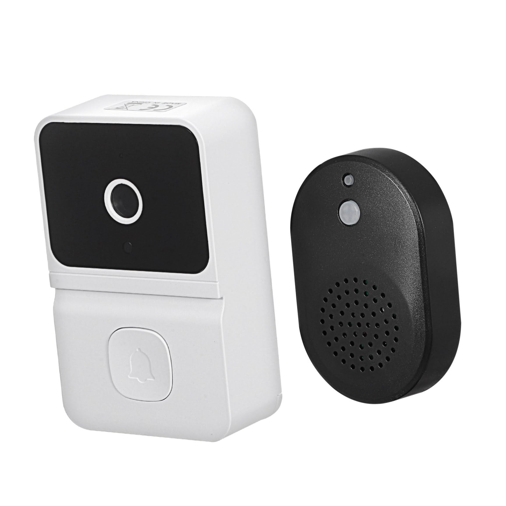 Sonnette sans fil blanche avec caméra vidéo et batterie rechargeable pour bureau et école