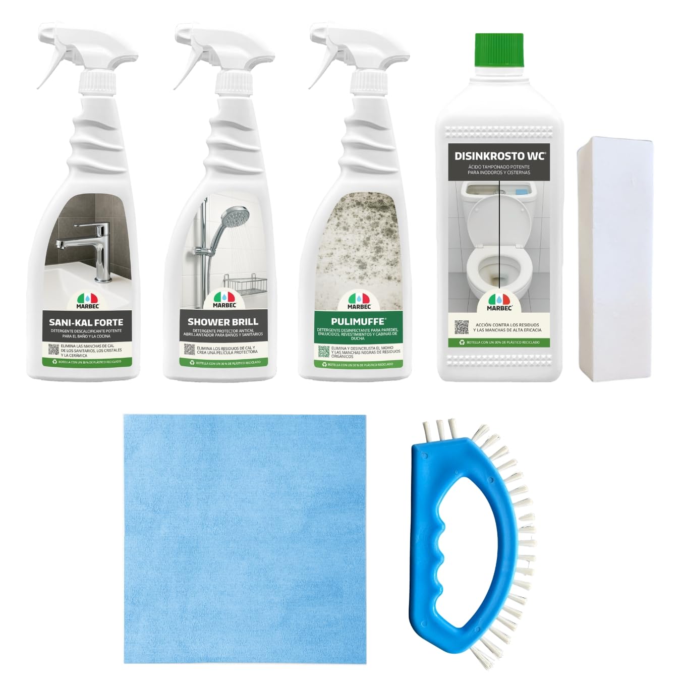 MARBEC KIT PULIZIA E MANUTENZIONE BAGNO Kit completo para limpieza del baño