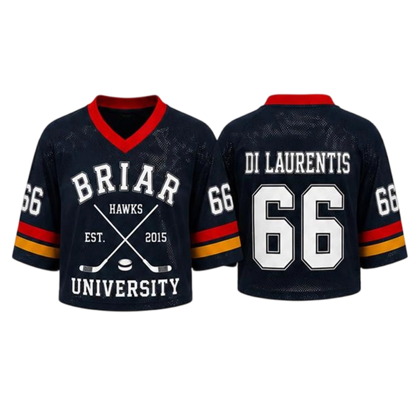 Off Campus Hockey Jersey Graham 44 & Logan 22 & Tucker 46 & Di Laurentis 66 Briar U Jersey Shirt Off Campus Merch Kurzarm Fashion Casual Tshirt Sport Streetwear Top für Damen Herren