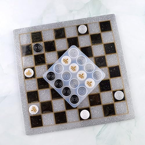 Miniatura 2 de 2 moldes de silicona de ajedrez para gomitas, kit de moldes de fundición de silicona para bricolaje, moldes de mano de ajedrez de cera de cristal,