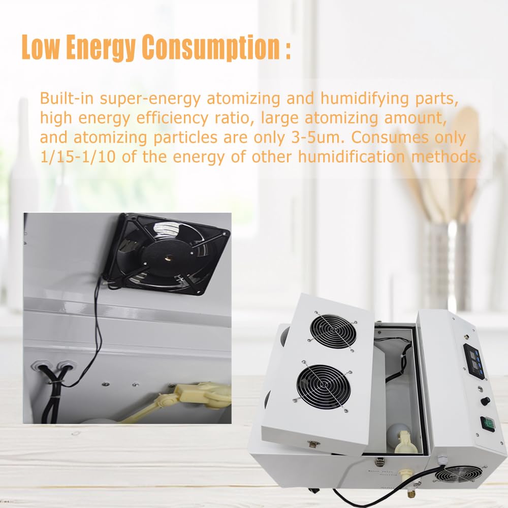 Ultrasonic Humidifier Cooler Sprayer 15kg/h Commercial Humidifier Commercial Industrial Humidifier with Humidistat and Remote Sensor Stainless Steel for Grow Room 110V