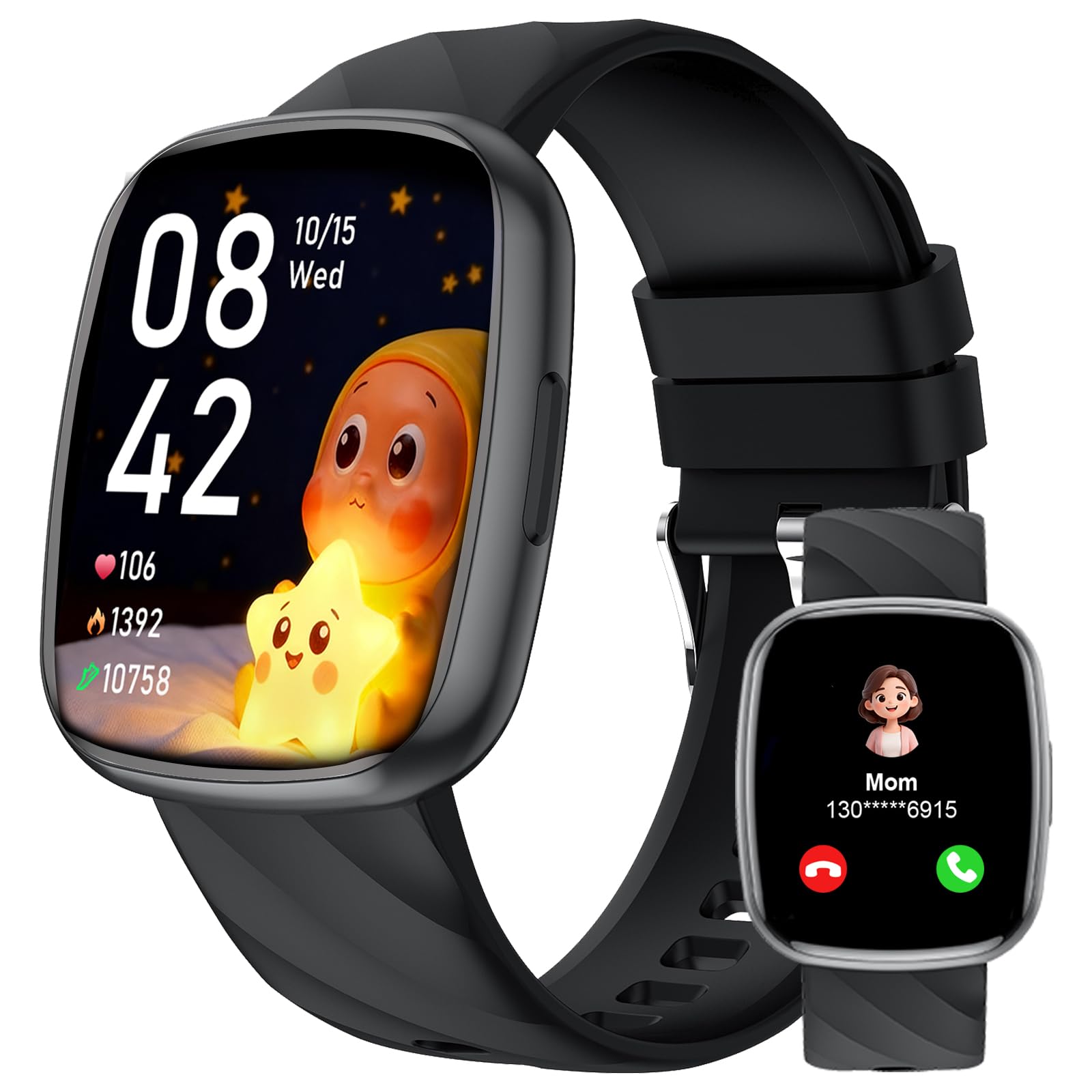 Smartwatch Bambini Con Animaletto Virtuale 1.52" | Tracker Fitness 170+ Sport, Monitor Cuore E Sonno, IP68