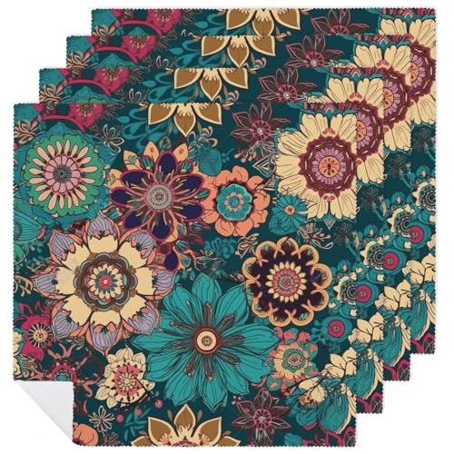 Servilletas de Tela Bohemia con Flores 4 Unidades
