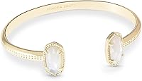 Kendra Scott Elton Cuff Bracelet for Women - Gold-Plated Brass & Mother of Pearl, Adjustable Fashion Jewelry