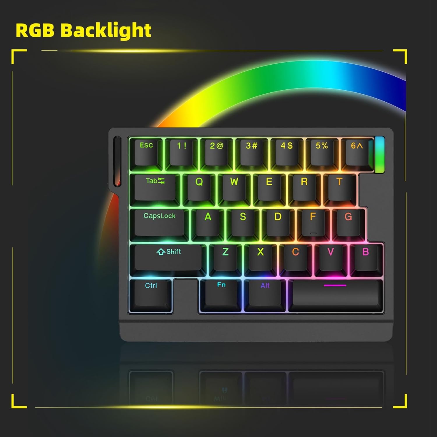 HE30 Rapid Trigger Gaming Keyboard,One-Handed Magnetic Switch Hall Effect RGB HotSwap Custom Mechanical Keyboard Adjustable Actuation,8kHz Hyper Polling Rate,SOCD,Mini Macro Gasket Keypad (Black)