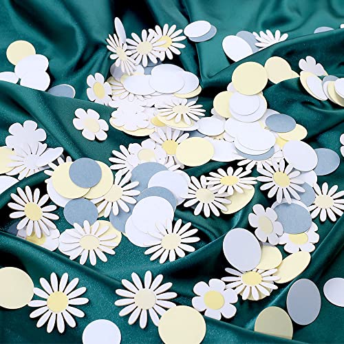 Daisy Flower Confetti Daisy Party Decorations Blue Confetti Paper Baptism Decorations for Boys Baby Shower Decor Table Confetti Groovy Party Favors Sunflower Confetti Wedding Birthday Party Supplies - Thumbnail 5