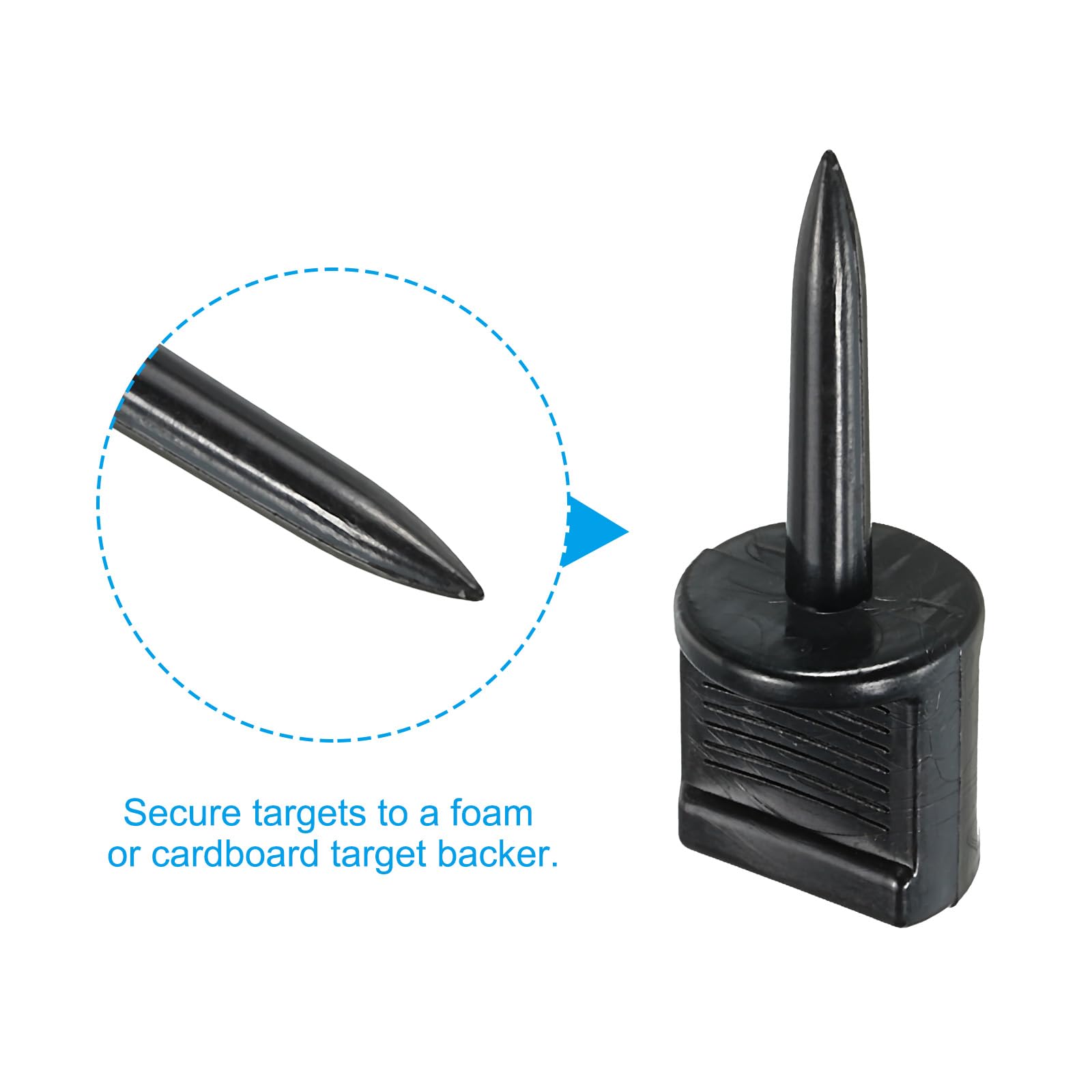 PATIKIL Tir Arc Cible Épingles, 20 Paquet Nylon Clou Tournage Cible Broche Fixe pour Maintien Cible Papier Face, Noir