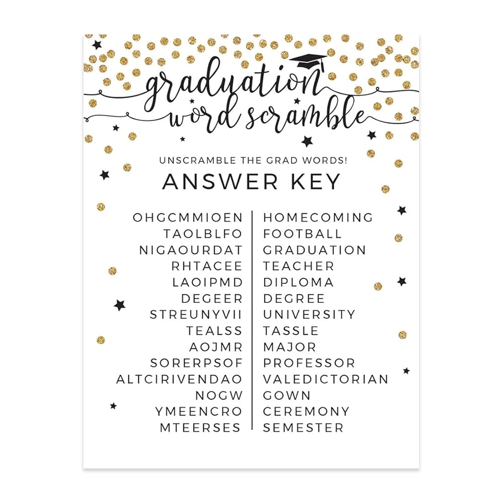 amazon-com-andaz-press-white-and-gold-glittering-graduation-party-collection-word-scramble-game-cards-20-pack-games-activities-and-decorations-health-household for Free Printable Graduation Word Scramble Amazon.com: Andaz Press White and Gold Glittering Graduation Party Collection, Word Scramble Game Cards, 20-Pack, Games Activities and Decorations : Health & Household for Free Printable Graduation Word Scramble