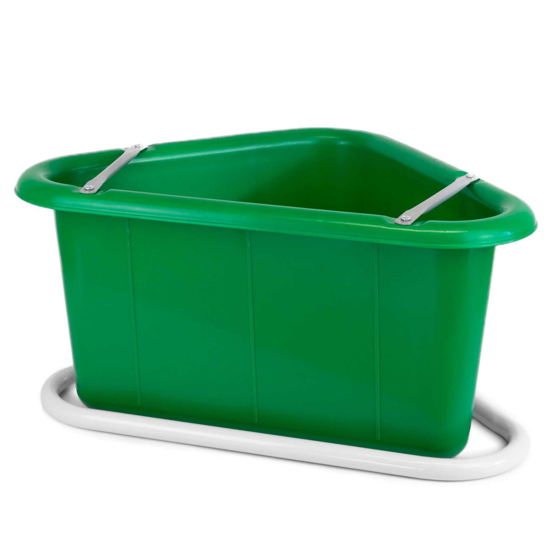 GS Equestrian & Country Corner Manger 45L – Heavy Duty Horse Feed Trough with Frame – Space-Saving Stable Corner Feeder (Green, 45L)