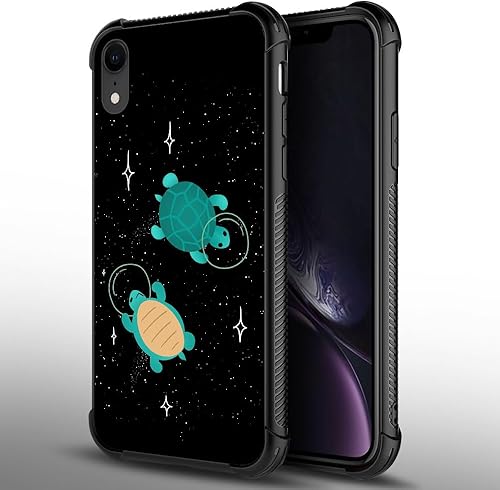 Miniatura 2 de CARLOCA Funda compatible con iPhone XR, iPhone XR para niñas y mujeres, diseño de tortugas espaciales, a prueba de golpes, antiarañazos, para iPhone
