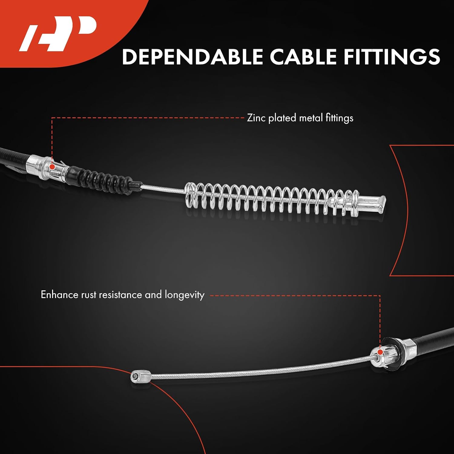 A-Premium Rear Driver Side Parking Brake Cable Assembly Compatible with Chevrolet & GMC Models: Astro 2003-2005, Safari 2003-2005 - Replace# 15115670