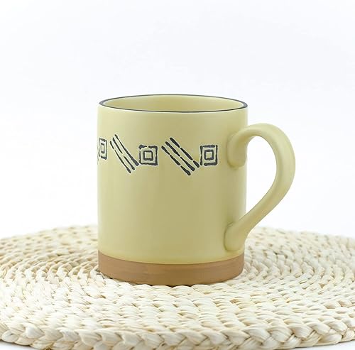 Miniatura 3 de Taza de café grande de cerámica, 16 onzas, taza de té grande para oficina y hogar, apta para lavavajillas y microondas, estilo moderno de costura