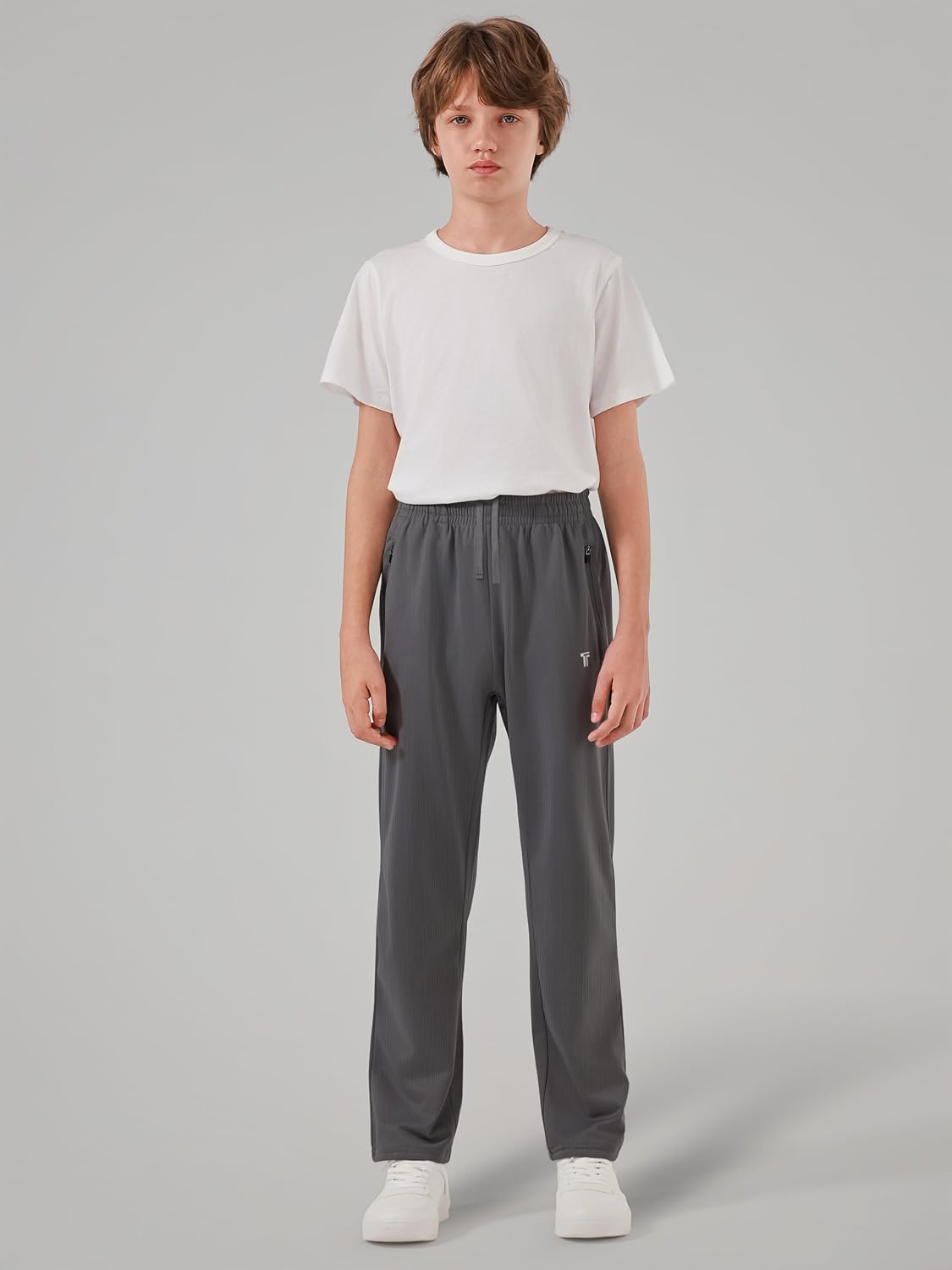 4 Pack Boys Athletic Pants with Zipper Pockets Tricot Sweat Pants