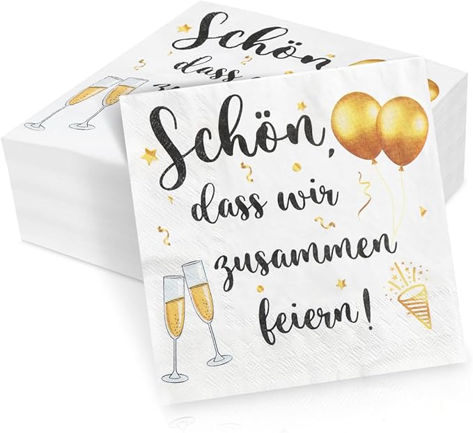 40 Stück Personalisierte Servietten 'Schön Dass Du Da Bist' - 33x33cm Für Geburtstag & Hochzeit