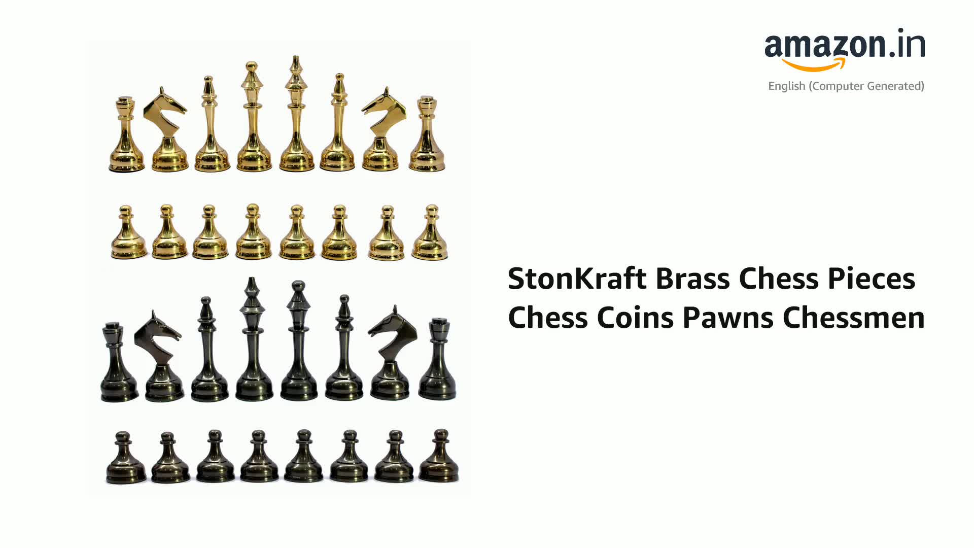 StonKraft Brass Wooden Chess Pieces Pawns Chessmen Figure Figurine Pie - View #11