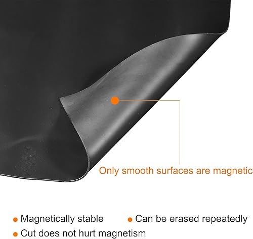 Miniatura 4 de PATIKIL Pizarra magnética de borrado en seco de 12 x 10 pulgadas, 2 hojas magnéticas gruesas de borrado en seco, pizarra negra para refrigerador