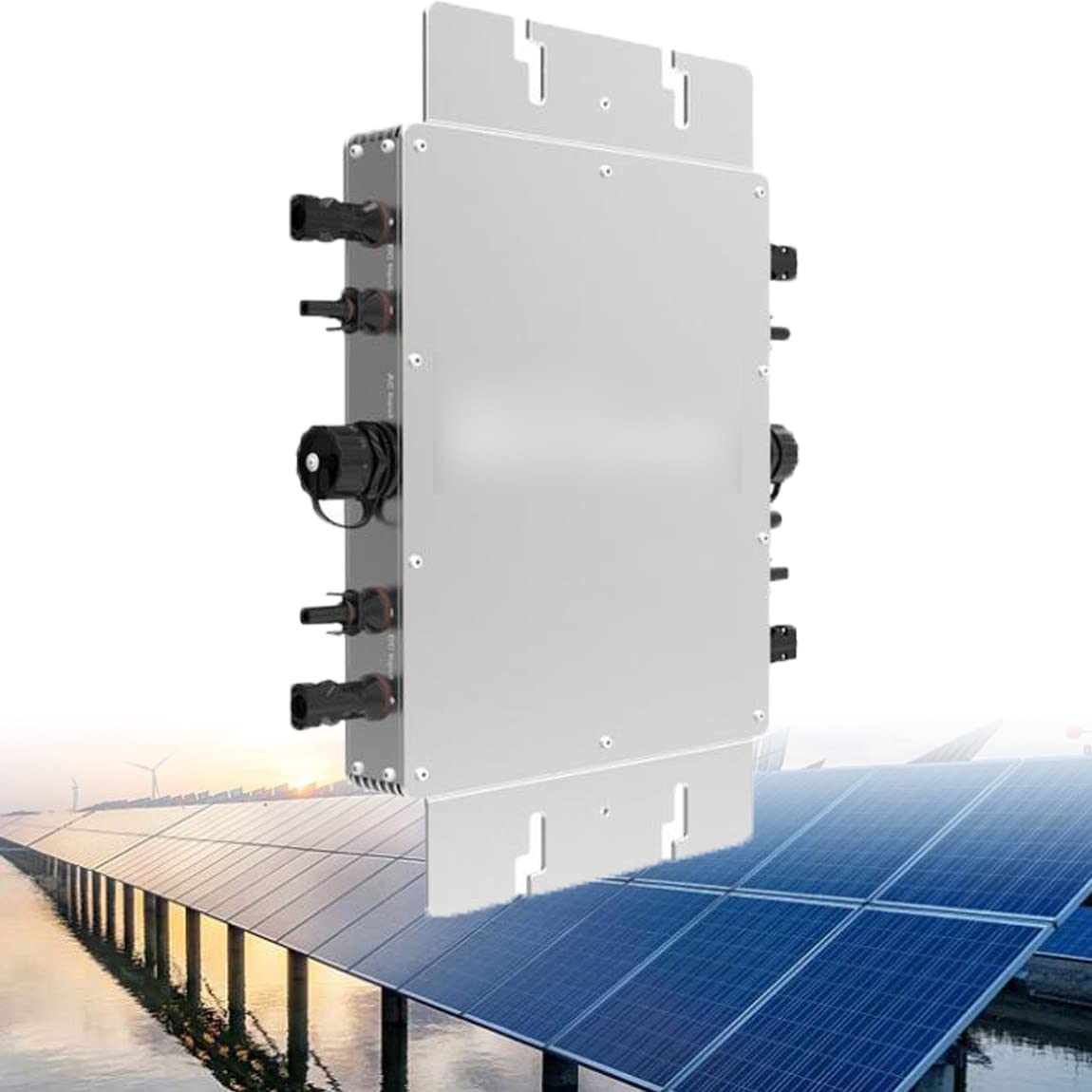 Inversor Microinversor Solar, Wvc 1400w Inversor Solar Conectado a Red Ip65 Detección Automática Microinversor De Voltaje AC 120/230v