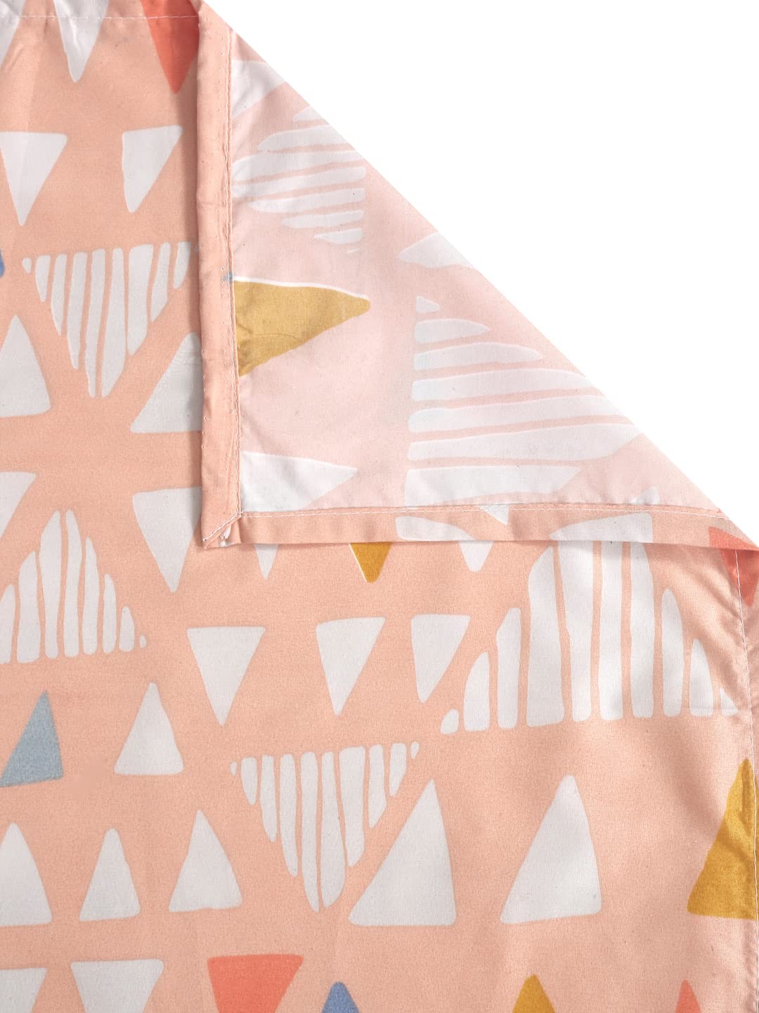 Klotthe Peach Geometric Cotton Blend 300 TC Double Bedsheet Set in Book Fold Packing 4