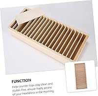 Vista 7 de Didiseaon Divisores de tarjetas de visita Soporte de joyería Soporte de diadema Soporte de madera para oficina de almacenamiento de tarjetas