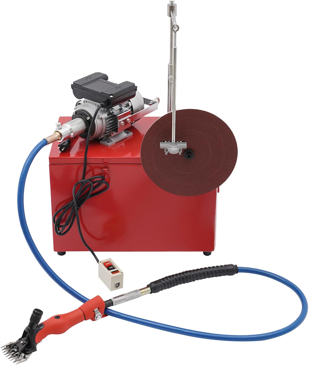 550W Professional Sheep Shears, 2800RPM Electric Shearing Clipper, 2-in-1 Shearing/Sharpening Bladespure Copper Brushless Motor 6.2ft Flexible Shaft Drive Shears W/Toolbox, Charger, for Farms