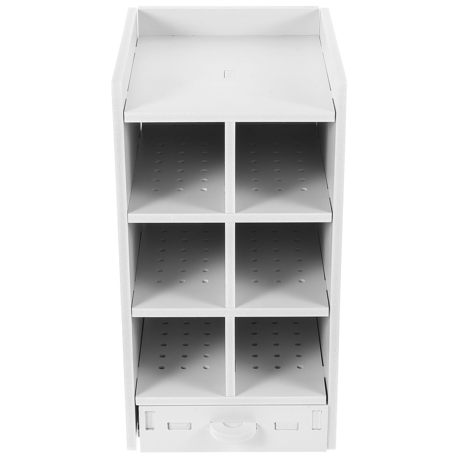 Portaombrelli Multiuso da Interno in Legno Bianco Design a Scomparti e Struttura da Pavimento, Resistente e Robusto per Uso Commerciale e Ospedali