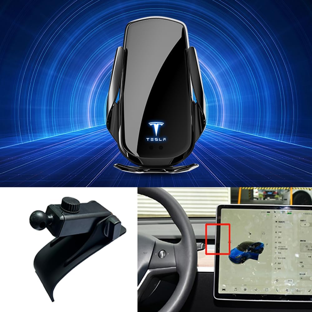 Soporte Móvil Coche,Soporte Móvil Coche para el Salpicadero Rejillas de Aire y Parabrisas para Tesla Model 3 2020 2021 2022 2023 2024.,B-Silver