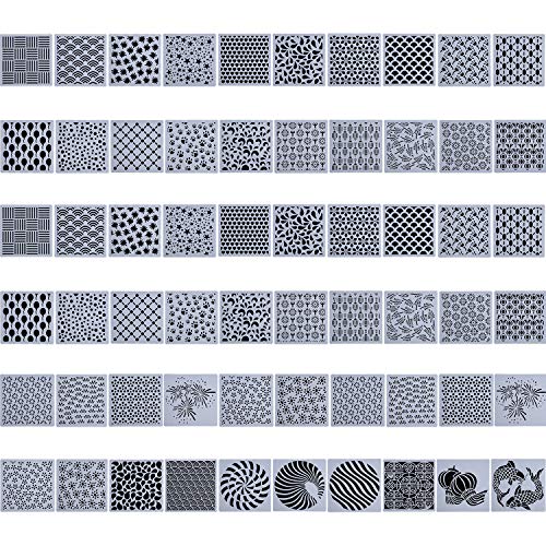 60 Pieces Cake Decorating Stencils Cookie Painting Stencil DIY Baking Templates Molds