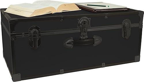 Seward SWD5118-00 - Tronco negro de madera y metal clásico con cerradura