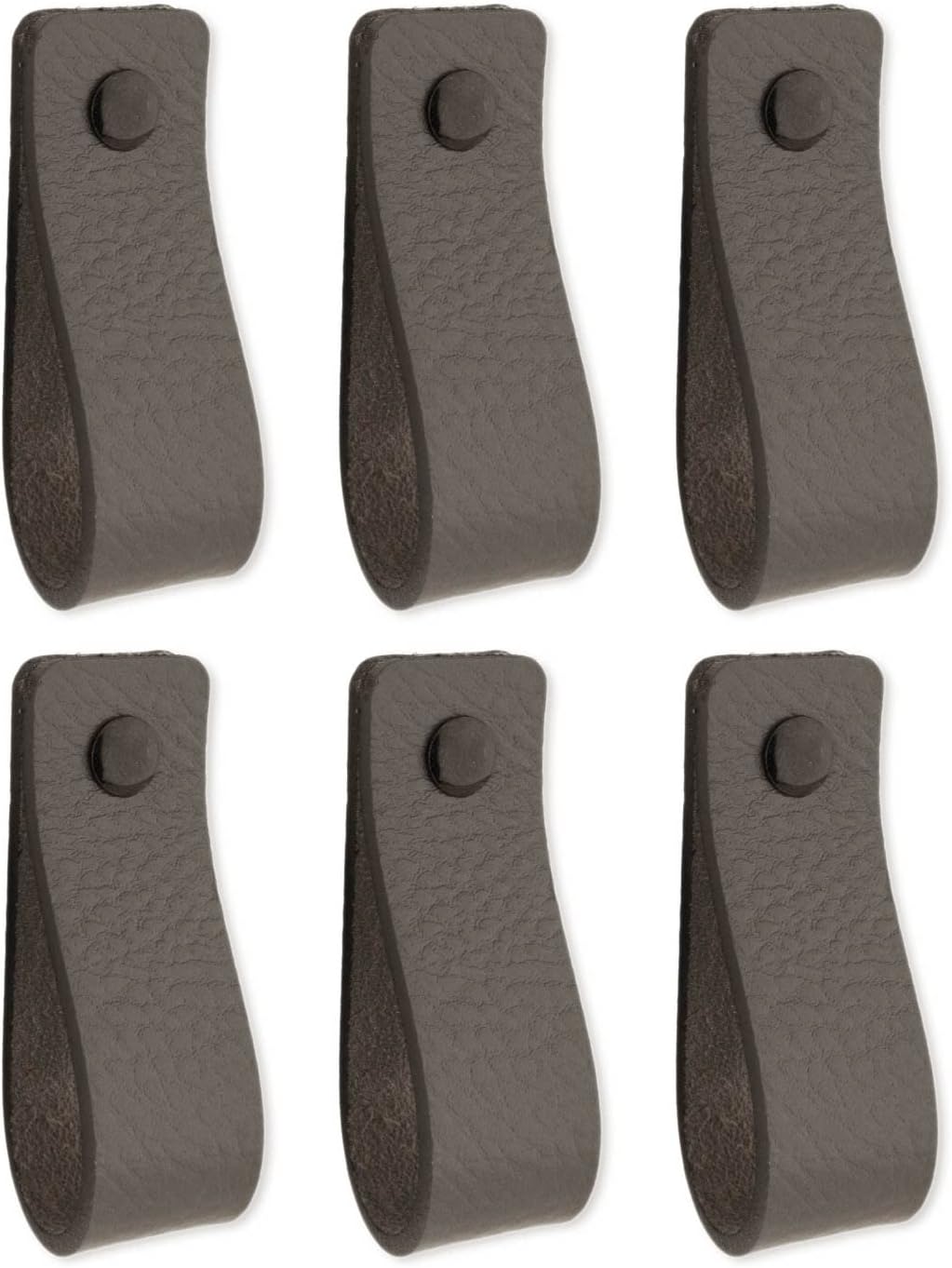 Brute Strength - Leather Drawer Pulls - Gray - 6 pcs - 6-1/2 x 1 ’’ - Leather Handle - Leather Dresser Pulls - Cabinet knobs Dresser knobs - Dresser Handles