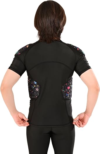 Men's Football Padded Rib Protector Comfortable Basketball Shirt Training Gear for Rugby Baseball Softball and Soccer