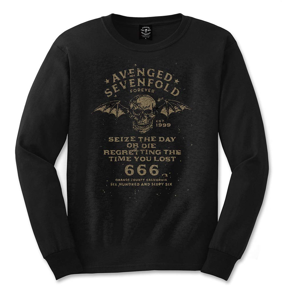 Amazon.com: Avenged Sevenfold Men's Seize The Day Long Sleeve Medium Black  : Clothing, Shoes \u0026 Jewelry