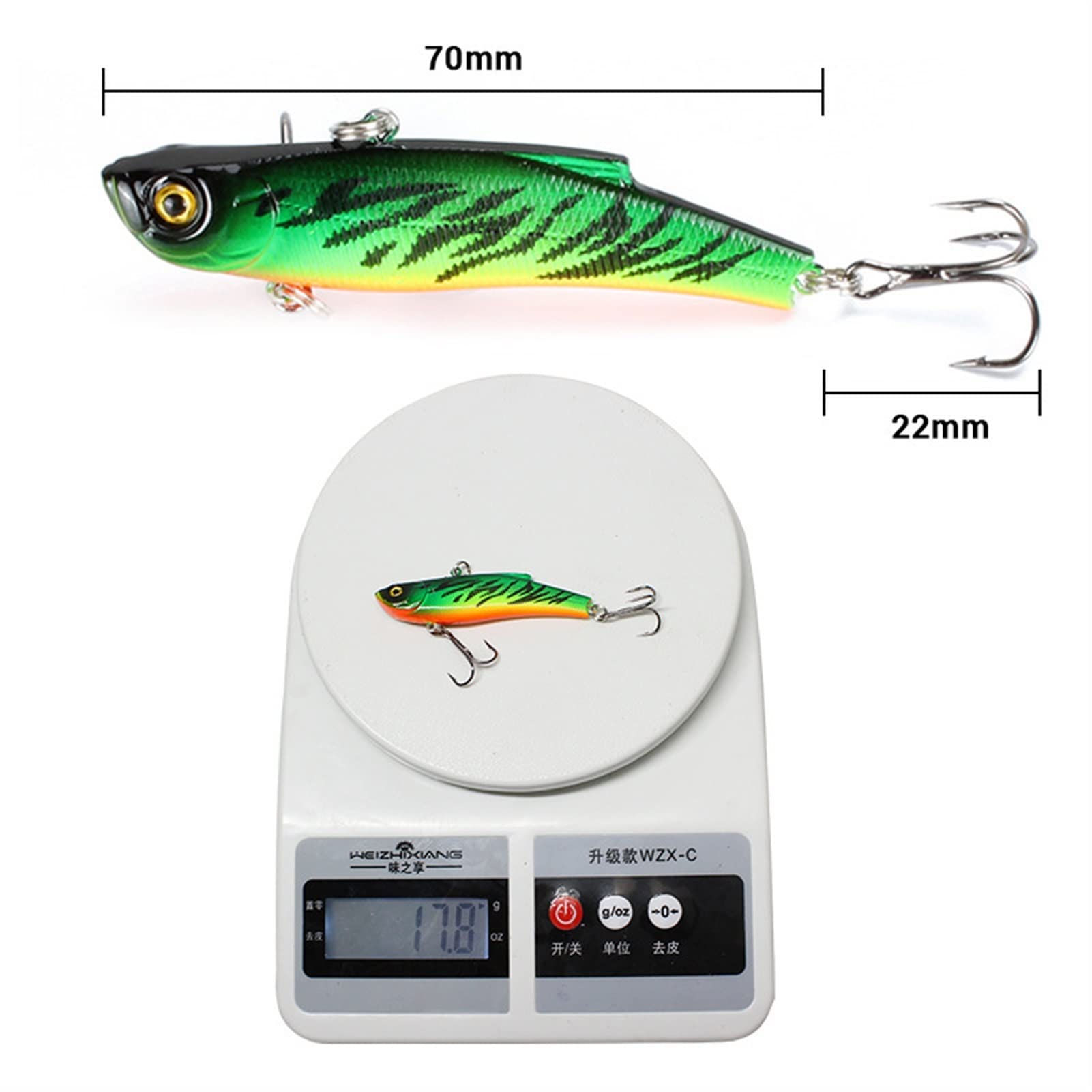 10 sztuk 7 cm/18.4g Przynęty do połowu okoni Regulowana plastikowa przynęta VIB Zimowe woblery do wędkowania w morzu pod lodem Sztuczna przynęta, wędkarski trolling Pesca Japan