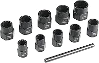 Vista 8 de Juego de llaves giratorias (11 piezas) incluye extractor de tuercas de llanta de 1/2 pulgada con un extractor de tuercas de llanta de 0.394 in