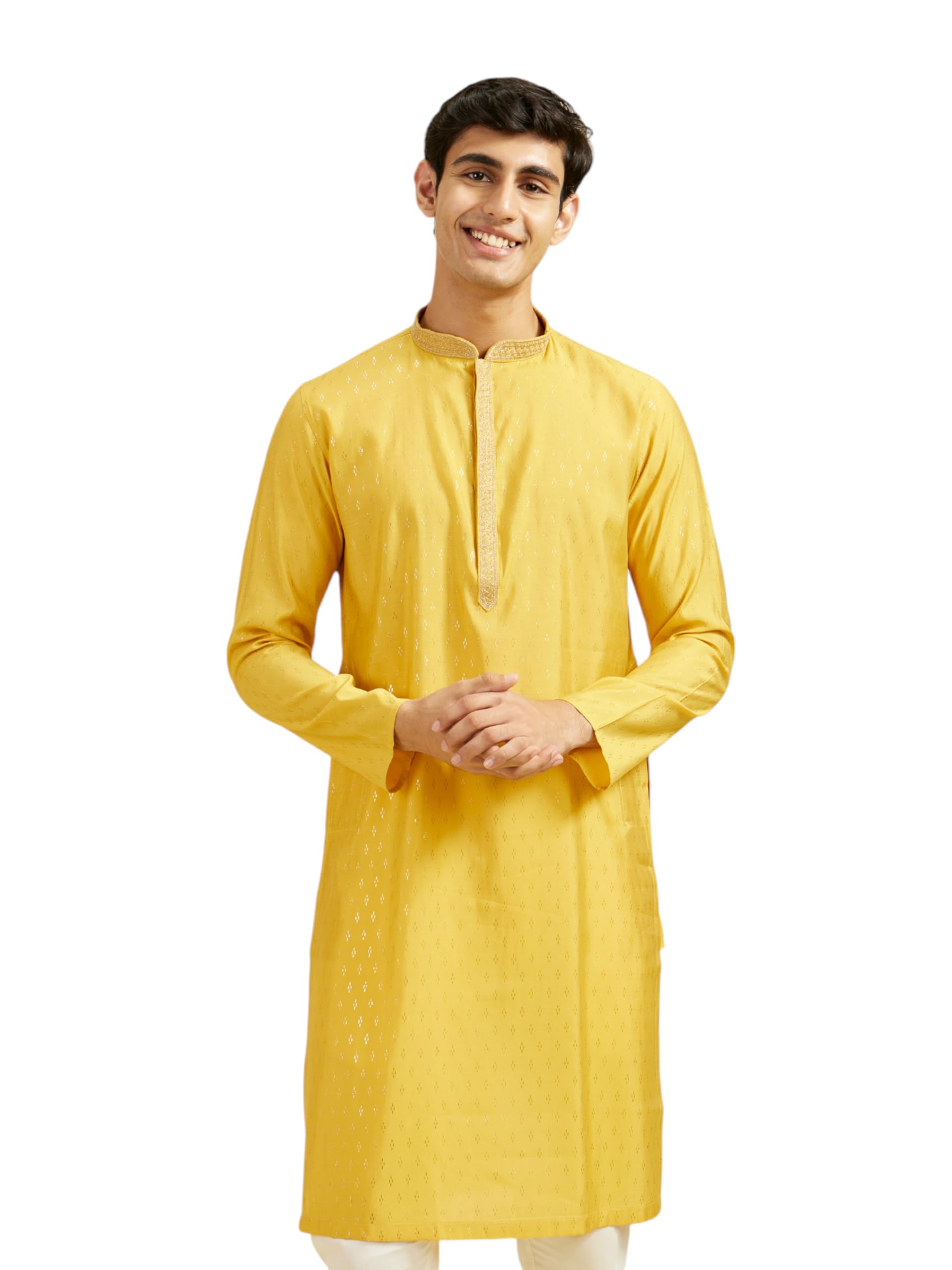 diwas by manyavar Men's Viscose Blend Self Design Kurta (1pc)-picture-53