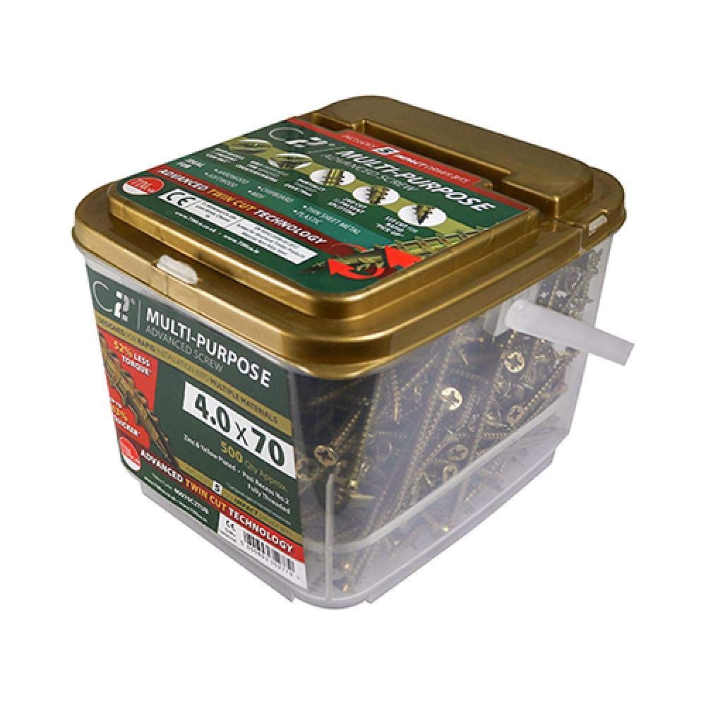 Timco C2 Strong-Fix Multi-Purpose Premium Countersunk Gold Woodscrews4.0 X 80 (400Pcs) from B&Q