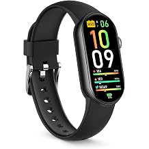 FITVII Slim Fitness Tracker AMOLED with Blood Oxygen, Blood Pressure, 24/7 Heart Rate and Sleep Tracking, IP68 Waterproof Activity Trackers and Smart Watches with Step Tracker, Pedometer for Women Men