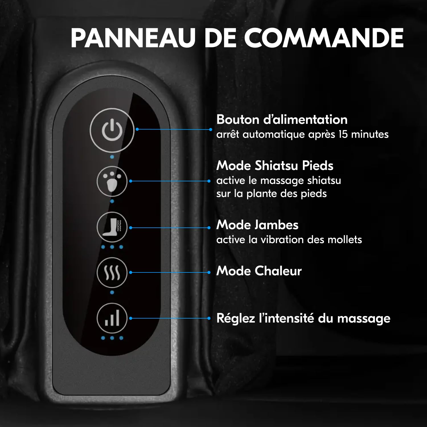 Masseur de pieds et jumeaux 2 en 1 avec chaleur, shiatsu, compression, vibration et pétrissage | Masseur pour pieds, chevilles et jambes | Soulagement de la fatigue et de la fasciite plantaire