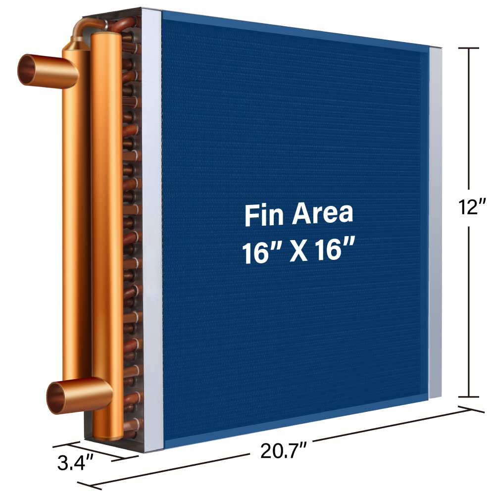Wasser-Luft-Wärmetauscher 16x18 Zoll - Für Holzöfen & Heizsysteme Mit 190.000 BTU