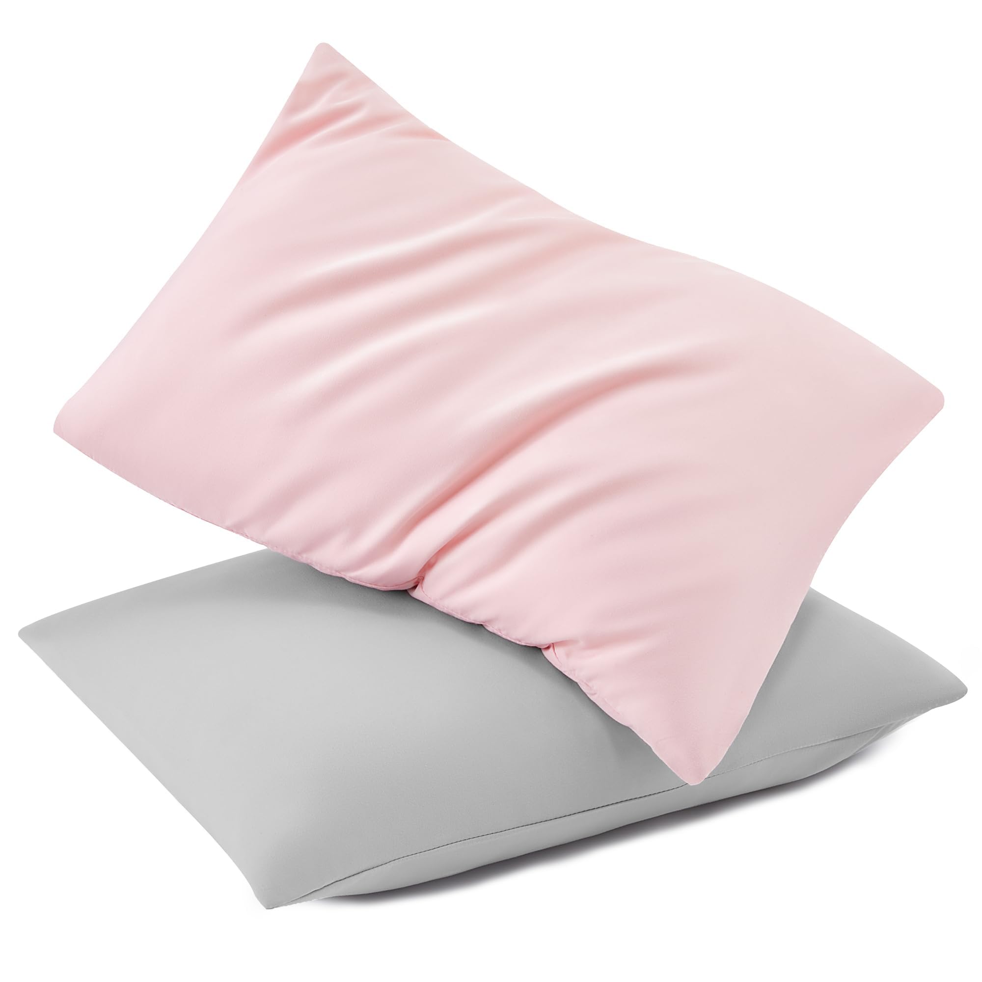 TILLYOU - Juego De 2 Fundas De Almohada Para Niños Pequeños Con Cierre De Sobre, 13 X 18 Pulgadas, Funda De Almohada De Microfibra Suave Y Sedosa Para