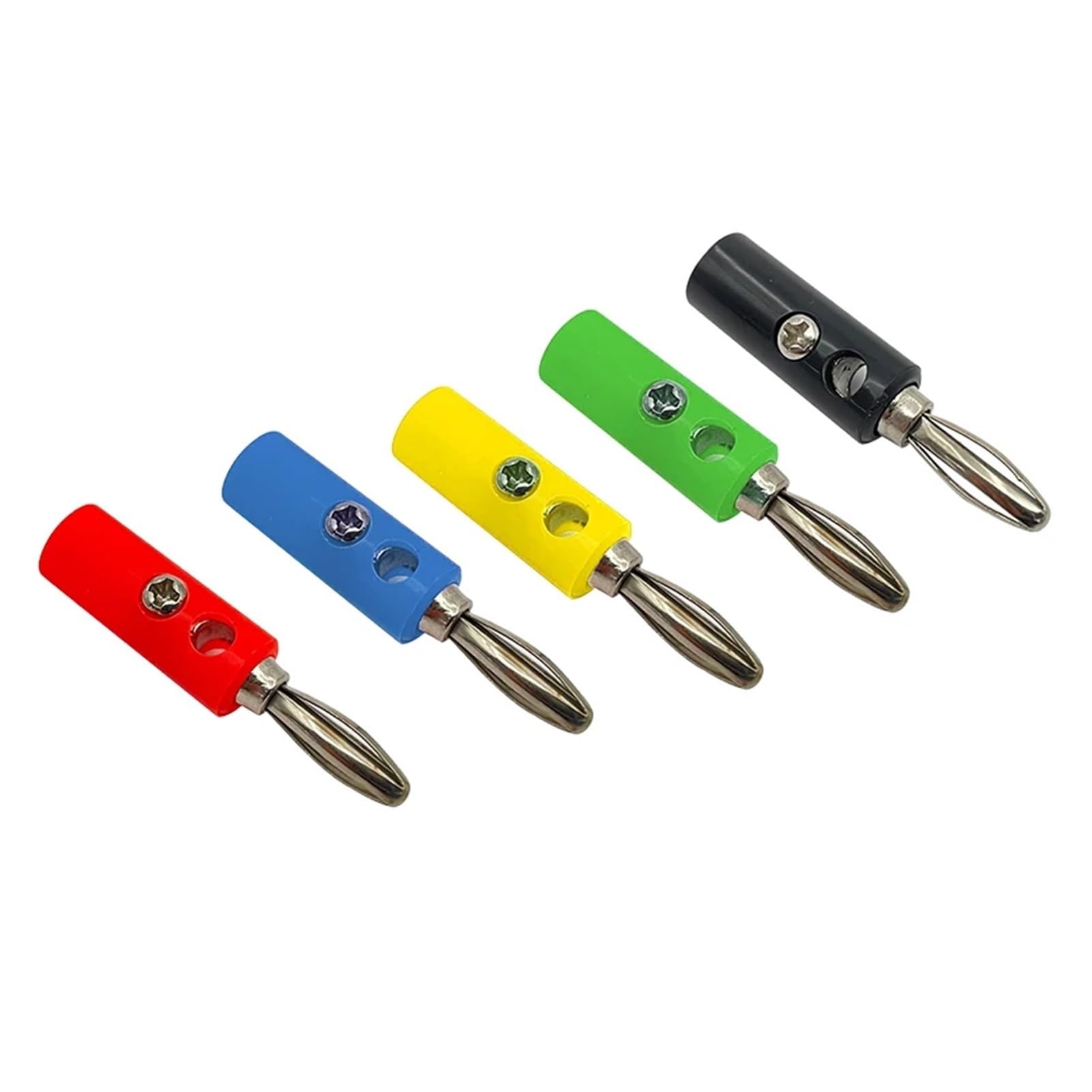 Presa a banana da 4 mm, connettori terminali per altoparlanti senza saldatura, 20/50/500 pezzi, 5 colori disponibili (rosso placcato oro, 50 pezzi)