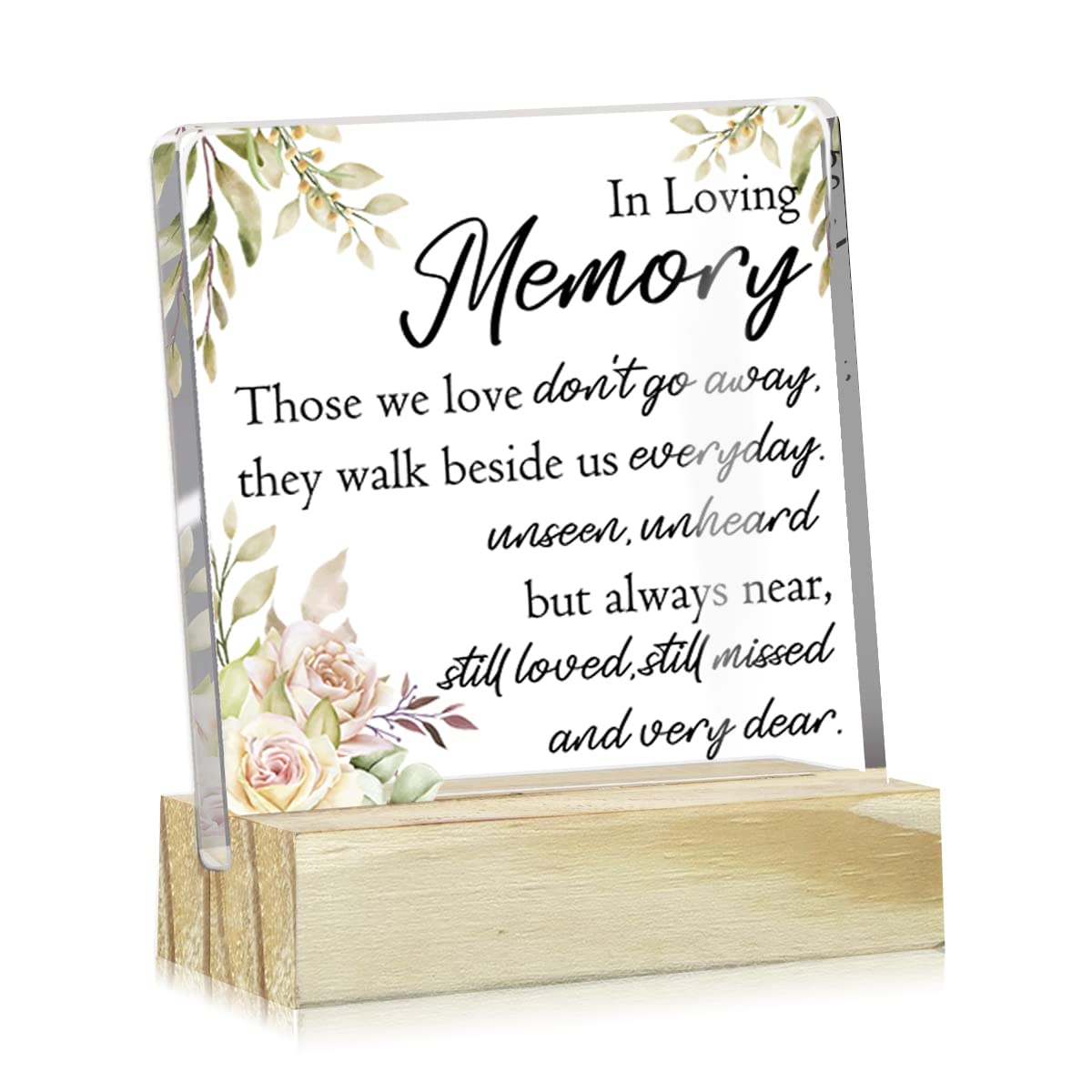 Sympathy Gifts Desk Decor Gifts Made in Acrylic Wood Stand Tabletop